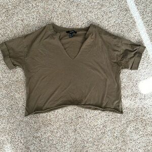 Olive green crop tshirt